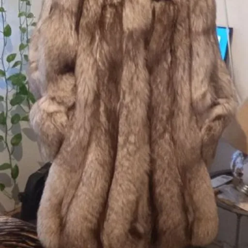 Меховая шуба с капюшоном