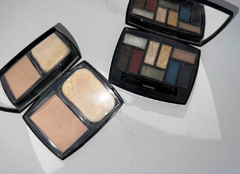 Косметика Chanel и Christian Dior б/у румяна, бронзер, пудра, палетки теней 4