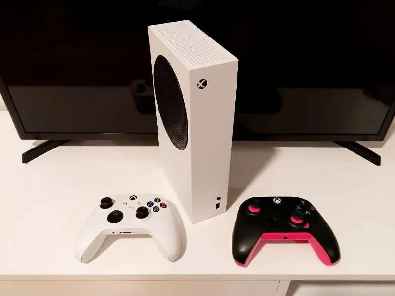 Xbox Series, белый оригинальный геймпад, розовый проводной геймпад