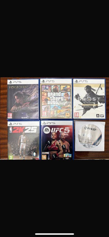 Игры PS5: Forspoken, GTA V, Ghost, NBA 2K25, UFC 5, FIFA 23