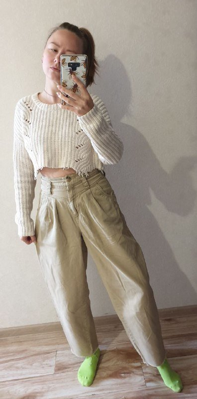 Штаны бананы TopShop, Кроп свитер Gap 2