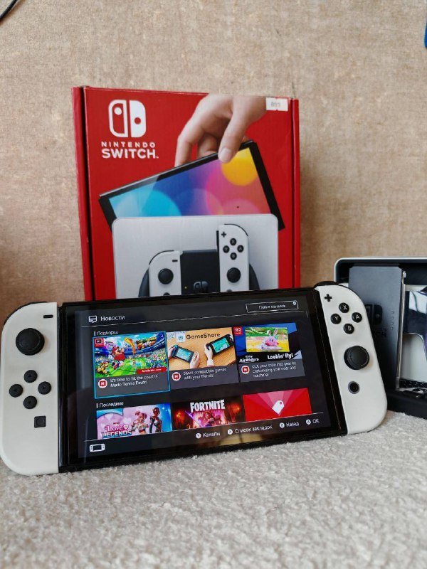Приставка Nintendo Switch Oled, игры Legend of Zelda BOW, Legend of Zelda TOK, Assassins Creed, Mortal Kombat, Cult of the Lamb, Wolfenstein 2, Big Brain Academy, Dark Souls Remastered