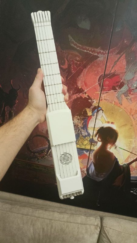 Мини электро гитара с чехлом, с колонкой и аккумулятором 6