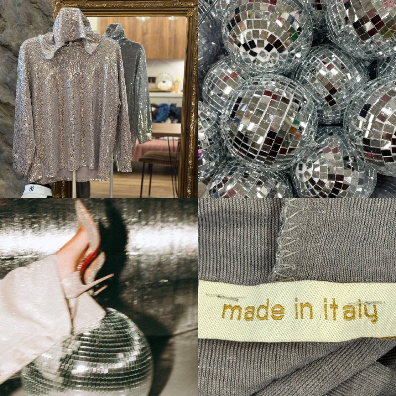 Диско пайеточная худи, Италия, размер M-L