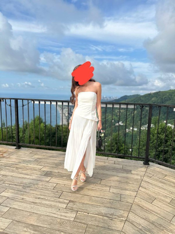 Белое женское платье размер S 2