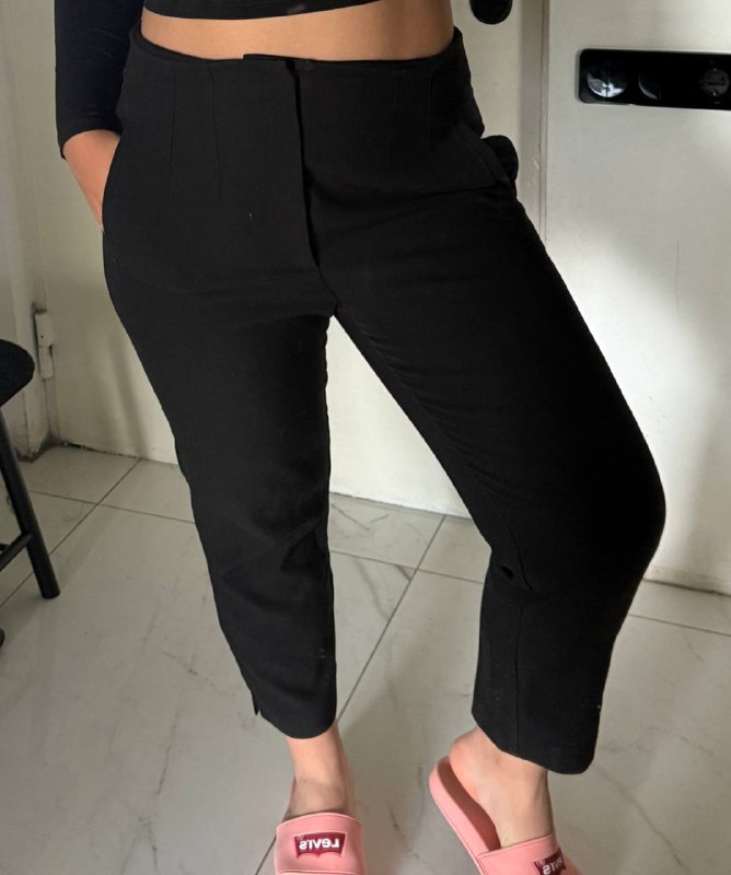 Чёрные брюки Stradivarius, размер 44/XL 2