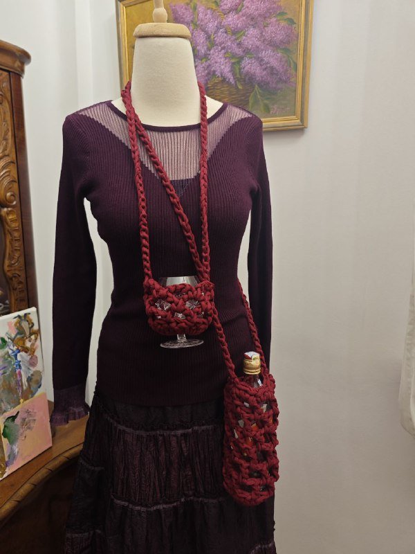 Кожаная сумка с защитой для ноутбука, ручная сумочка под бокал и бутылку 6