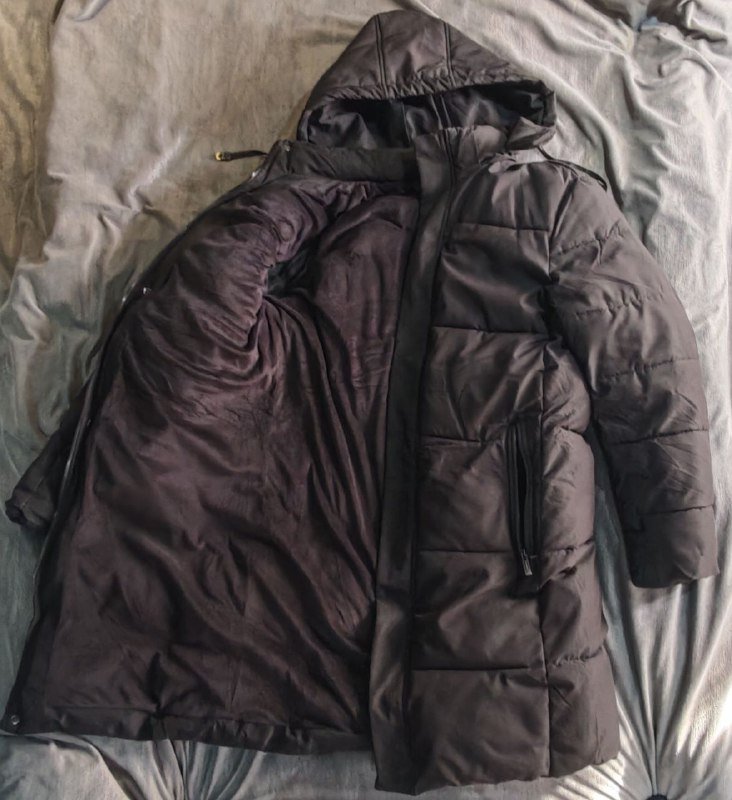 Пуховик зимний чёрный размер L 2
