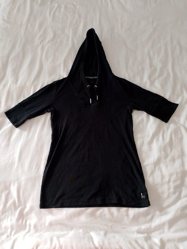 CALVIN KLEIN Drawstring Tie Black Hooded Shirt 3