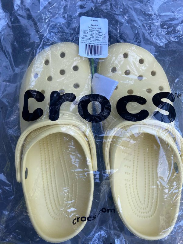 Новые оригинальные кроксы crocs 42-43 сливочного цвета