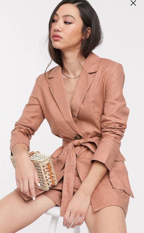 Костюм льняной ASOS шорты и пиджак 3