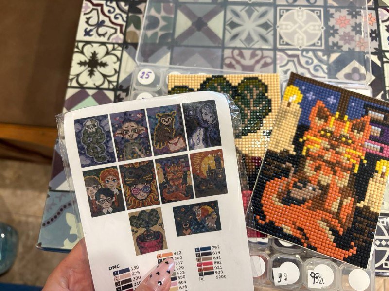 Алмазная мозаика по гп, 10 открыток, с контейнером под стразы