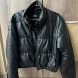 Кожаный пуховик Zara 2