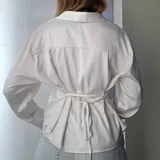 Рубашка-блузка из плотного атласа 2