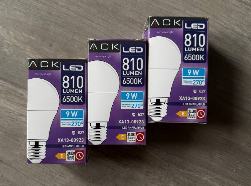 LED лампочки E27 9W 810 Lumen 6500K