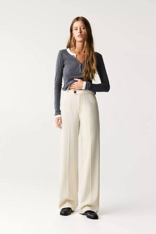 Pull&Bear джинсы, Pull&Bear брюки кремовые 5