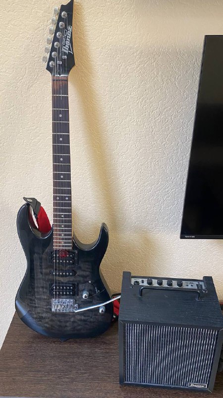 Электро гитара Ibanez, комбик Ibanez, чехол, ремень 7