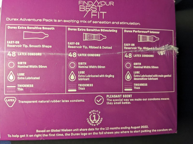 Durex condoms adventure pack 144 pcs Ribbed Extra Sensitive Performax Intense 2