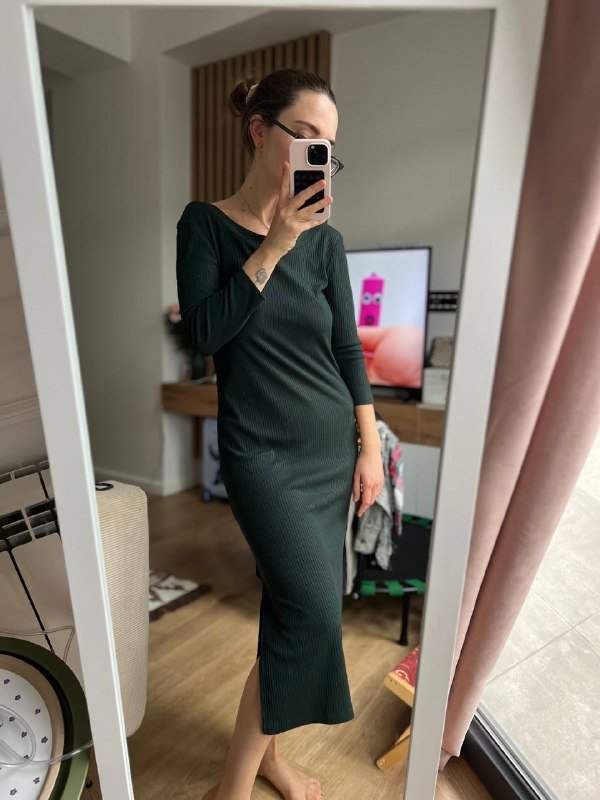 Трикотажное платье в рубчик La Redoute размер М