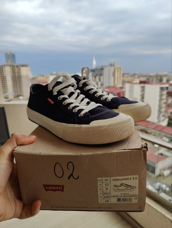 Кеды LEVI'S HERNANDEZ 3.0 темно-синие, размер 43