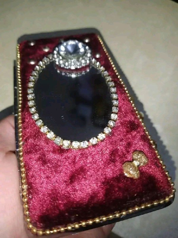 Дамский портсигар с зеркальцем ручной работы