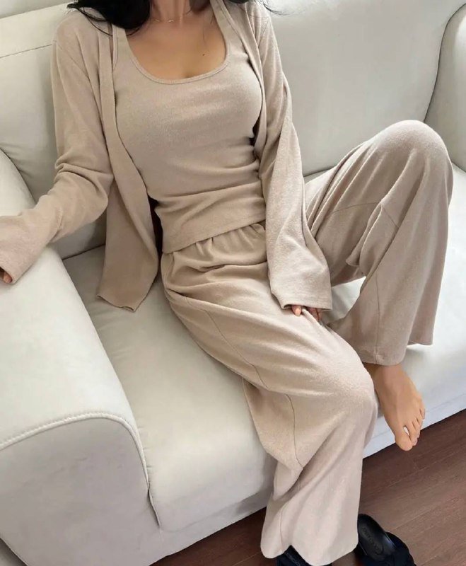 Домашний мягкий и теплый комплект штаны и майка 2