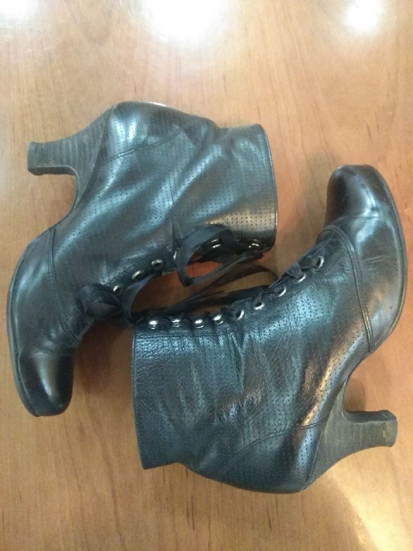 Женские ботинки полусапожки кожаные винтажные 3