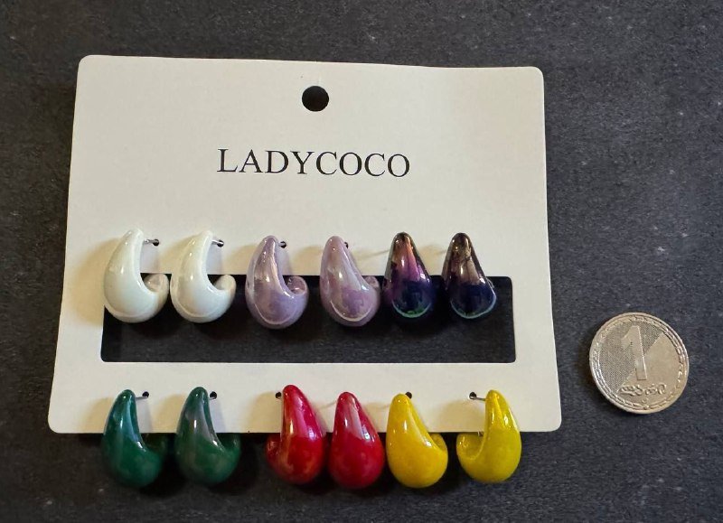 Серьги комплект из 6 пар 3