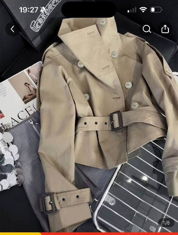 короткий тренч женский, размер S-M