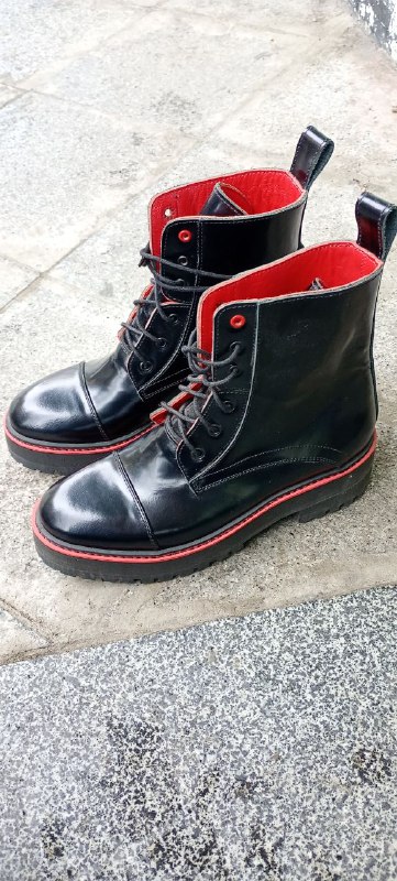 New black leather boots