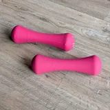 Розовые неопреновые гантели 2×2 кг 1