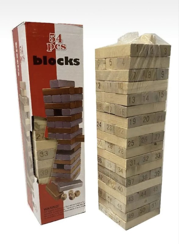 Настольная игра Дженга 54 блока из дерева