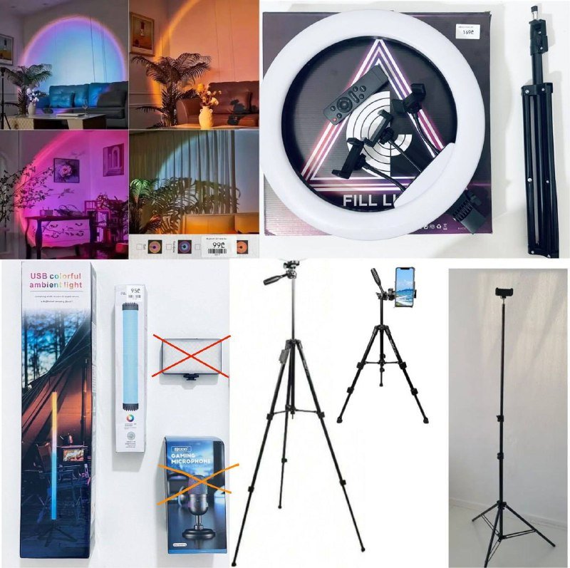 Цветная лампа для фона, кольцевая лампа, штативы, видеосвет RGB