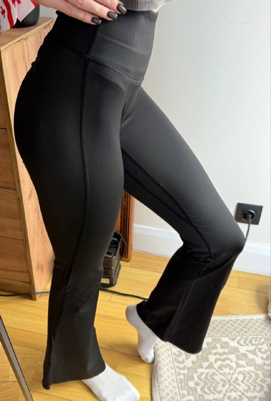 Женские лосины штаны клёш с пуш ап эффектом, с утеплением 5