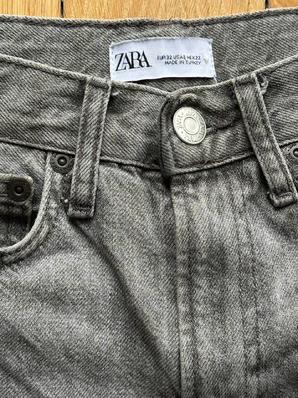 Прямые джинсы ZARA серые размер 26