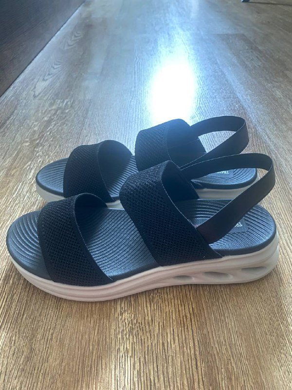 Легкие тканевые женские босоножки на резинках 3