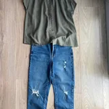 Лонгслив, брюки, блузка, джинсы 2
