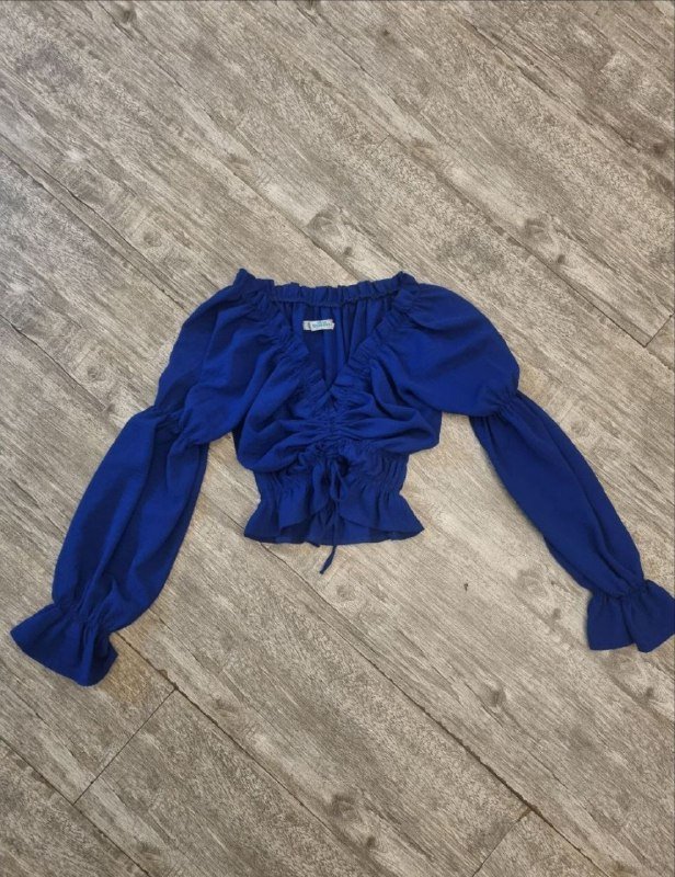 Топ с длинными рукавами синий