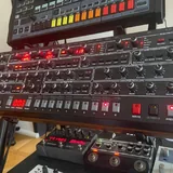 Prophet 6 desktop, Behringer RD8 MK2, TD-3, RD-6, Yamaha 12XU mixer 3
