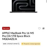 MacBook Pro 16 M5 Pro 24GB 1TB Space Black 8