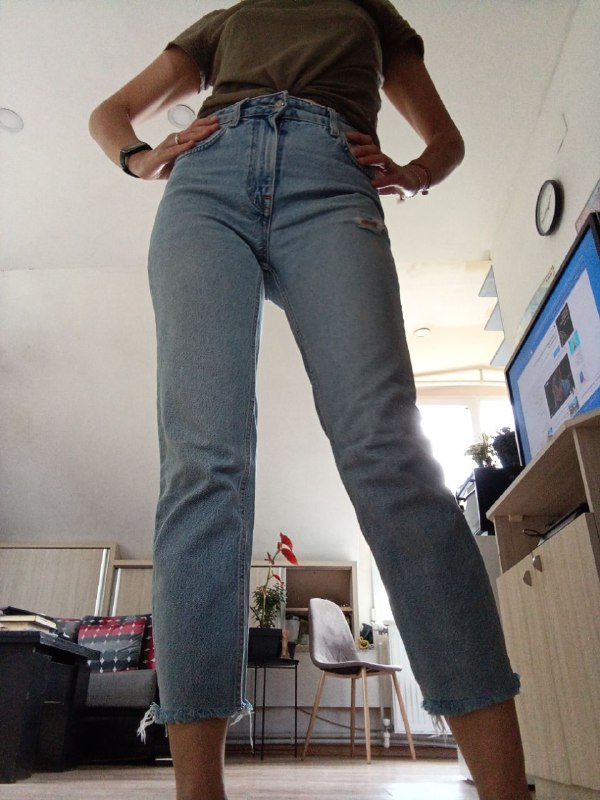 Джинсы Zara голубые, черные, балахон/кардиган 4