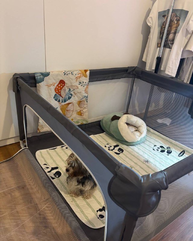 Манеж детский с домиком тапочек 2