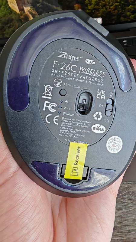 Беспроводная вертикальная мышь Zelotes F 26C 6