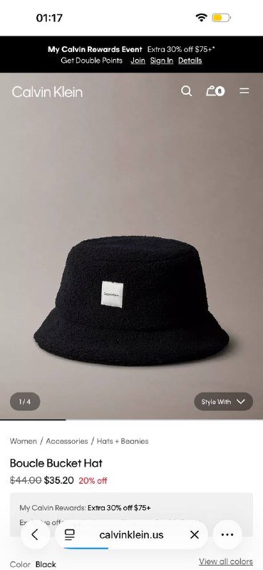 Calvin Klein Bouclé Bucket Hat 3