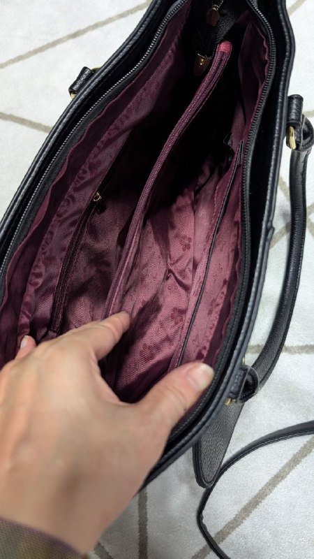 Черная сумка с подвесным кошельком, средняя черно-серая сумка 3