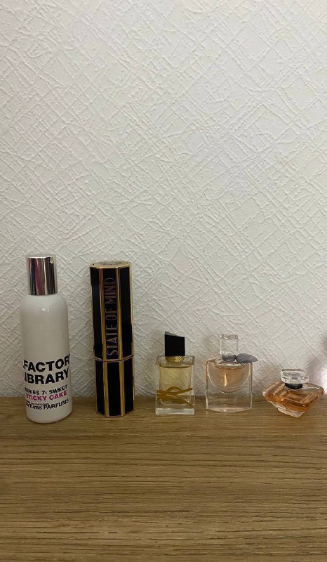 Comme des garçons Sticky Cake, State of mind L’Ame Slave, Yves Saint Laurent, Lancôme perfumes