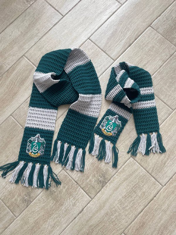 Вязаный шарф Гриффиндор и Слизерин детский, взрослый 3