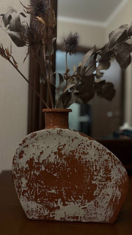 Ваза для сухоцветов керамическая ручной работы 3