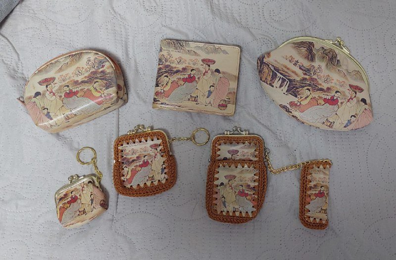 Дамский набор из натуральной кожи портмоне косметички ключница монетница сигаретница брелок