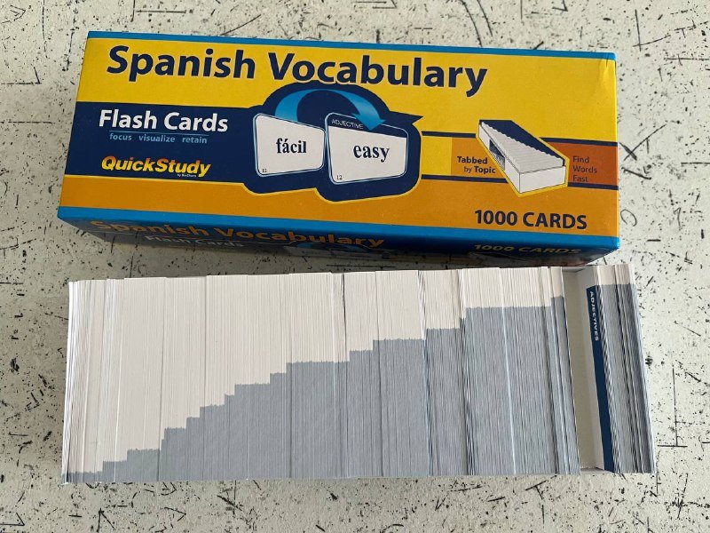 Карточки для изучения испанского языка 1000 слов